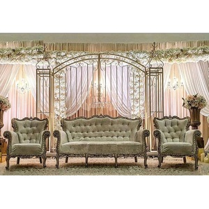 ชุดโซฟาเจ้าบ่าวเจ้าสาวเวทีแต่งงานของชาวมุสลิม,ชุดโซฟามหาราชาแต่งงานเสร็จสิ้นสีขาวมีสไตล์แบบอินเดียสำหรับงานแต่งงานชุดโซฟาสีขาว - Product Image 1