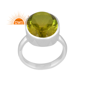 Designer Handmade Fine Sterling Silver Natural Doublet <b>Peridot</b> Quartz Gemstone Stackable <b>Ring</b> Jewelry Manufacturer - Product Image 1
