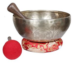 Cuencos de canto tallados de estilo religioso hechos a mano tibetano, conjunto de regalos únicos novedosos - Product Image 2