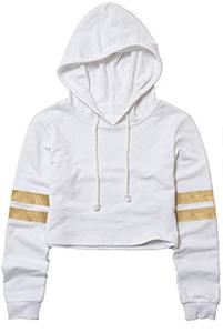 Top corto con capucha para mujer Diseño de logotipo personalizado Ropa informal Sublimado Impreso Crop Top Sudaderas con capucha para mujer - Product Image 2