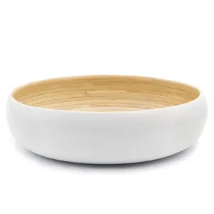 Handmade Bamboo Fruit Bowl, Fiber bamboo Salad Serving Bowl Eco-friendly biodegradable bamboo salad bowls gift sets kitchen