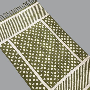 Bloque indio impreso las alfombras de algodón Boho alfombras para sala - Product Image 3