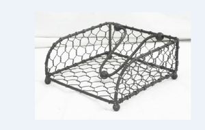 Atractivo servilletero en metal galvanizado con acabado Gris de primera calidad, perfecto para vajilla de interior y exterior - Product Image 4