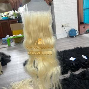 ปิดลูกไม้ HD โปร่งใสผมมนุษย์สีธรรมชาติ #613สีในขายส่ง - Product Image 4