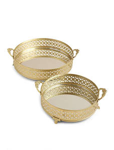 Latest Design Rectangular Serving <b>Tray</b> with Designer Black and Gold Metal Handles Fruits <b>Snacks</b> Serving <b>Tray</b> - Product Image 5