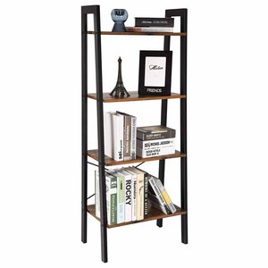 Celldeal-étagère à livres en bois et fer, meubles industriels, présentoir Vintage, échelle en bois, à 4 niveaux - Product Image 3
