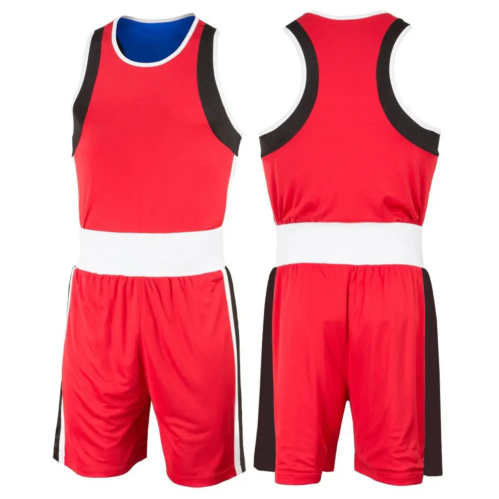 Custom Polyester Boksen Top Korte Kit Vest Boksen Uniform Polyester Shorts Uniformen Professionele Kick Boksen Uniform Custom Made