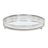 Newest Arrival Copper Plated Decorative Handcrafted Antique Wire Mirror Tray Rose Gold Plated Finishing Stylish