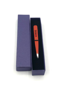 Professionnel Orange Poudre Revêtement Sourcil Extension Pince Nouveau Style Logo Personnalisé Argent Pointe En Acier Inoxydable Beauté Instrument - Product Image 5