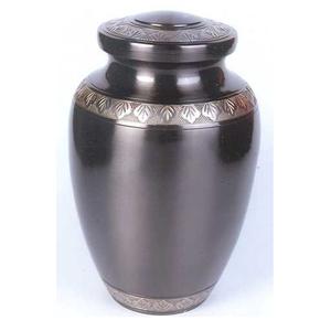 Urna de cremación de cenizas funerarias para adultos de latón grabada a mano estilo americano/europeo negro para almacenamiento - Product Image 2