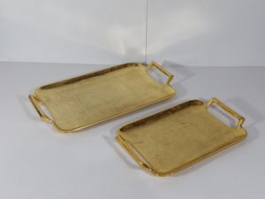 Vantage Luxury Brass Shining Polish Serving Tray Luxuries Venta caliente Martillado Niquelado Chapado en oro Sq. Bandejas rectangulares/redondas - Product Image 5