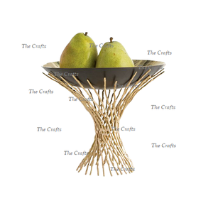 Stainless Steel Fruit Bowl With Brass Stand Decorative Bowl <b>Tableware</b> Fruits Bowl At Affordable Price - Product Image 4