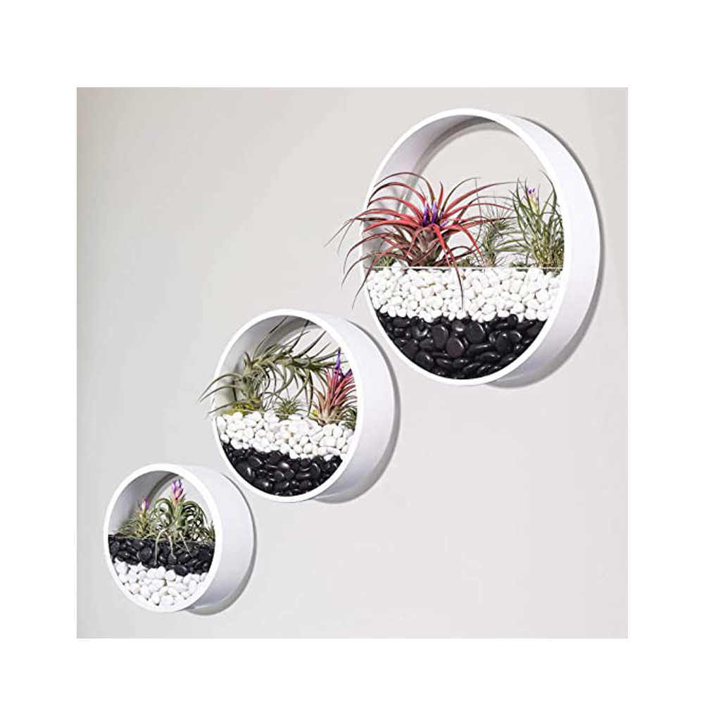 White Wall Hanging Round Set of 3 Planters On hot Sale