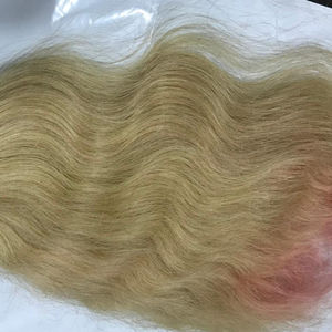 613 cabello humano Rubio virgen crudo indio templo extensión de cabello paquetes sin derramamiento sin enredos rizado Natural - Product Image 2