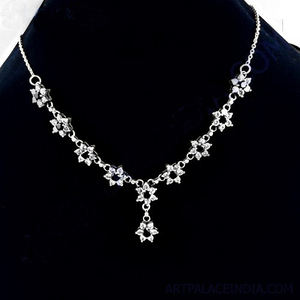 925 Sterling Silver <b>Necklace</b> with Black <b>Onyx</b> & Cubic Zircon Fantastic Link Chain for Wedding Cute Style for Gift Engagement - Product Image 2