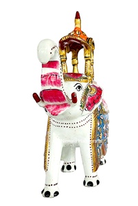 Meenakari-estatua de Metal hecha a mano de elefante de Ambabari, estatua de elefante pintada a mano para el hogar y la Oficina, mesa de exposición decorativa para interiores y exteriores - Product Image 2