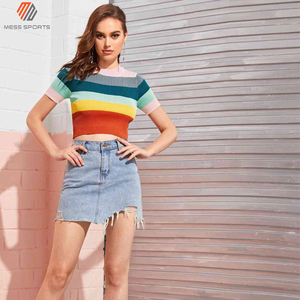Nouveau haut de sport pour femme, coupe ajustée, extensible, logo personnalisé, couleur unie, manches courtes, yoga, décontracté, fitness - Product Image 5