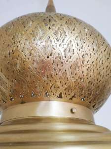 Superbe Grande Marocain Pendentif Lumière En Laiton, Lustre Antique En Laiton, Lustre Magnifique - Product Image 4