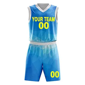 Uniforme de baloncesto personalizado sublimado reversible al por mayor camisetas de entrenamiento de baloncesto equipo de baloncesto