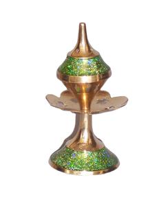 El mejor diseño, quemador de Aroma de latón en tono dorado plateado, patrón Floral, soportes de incienso de resina, difusor de semillas de carbón de madera para - Product Image 3