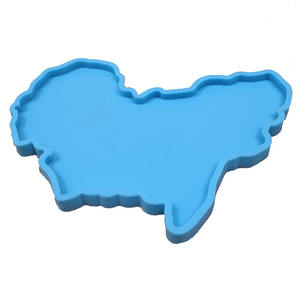 R183 büyük boy 270MM silikon afrika haritası şekli Coaster kalıp afrika tepsi reçine kalıp - Product Image 5