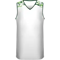 Camisola de basquete personalizada, uniforme de basquete feito sob encomenda, combinação branca e verde para homens, camisinhas de basquete
