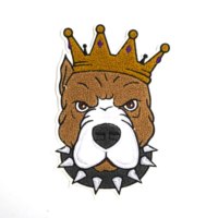 Patchs brodés DIY punk avec motif de couronne d'ours/orang-outans/chien, crâne, autocollants pour veste, badges d'animaux, patchs à repasser pour vêtements
