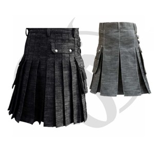 Denim lourd Kilt Tissu Durable Avec Sangles Rabat - Product Image 5