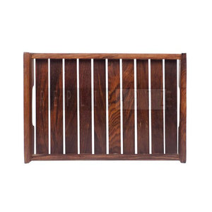 Juego de bandejas decorativas de madera con diseño Art Deco, forma cuadrada, multifuncional para servir desayuno y té - Product Image 1