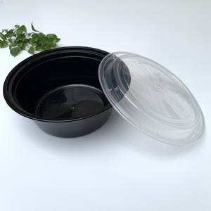 กล่องใส่อาหารกลมพลาสติก PP เข้าไมโครเวฟได้,ภาชนะใส่อาหารกลมขนาด7นิ้ว1000มล. กล่องอาหารกลางวันภาชนะพลาสติก - Product Image 5