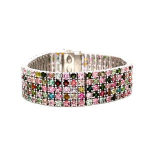 Bracelets de Tennis faits à la main en argent Sterling 925, nouveau Design, plusieurs pierres précieuses en Tourmaline, bijoux unisexes - Product Image 1
