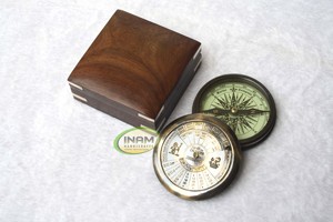 Caja de brújula Náutica de madera shisham, calidad extrema, con brújula de latón - Product Image 3