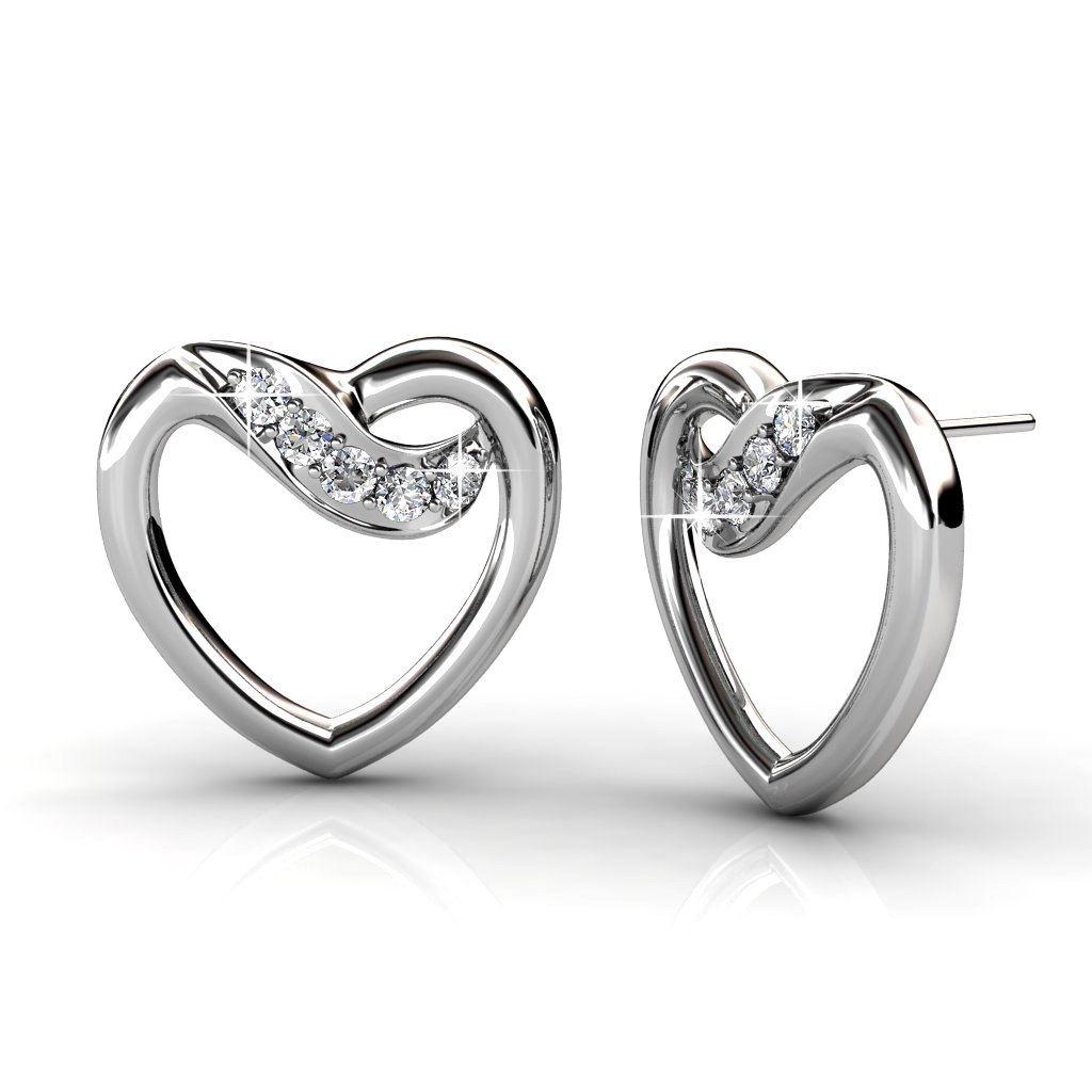 S925 With 18k White Gold Plated Luxury Brand Inspired Earrings
