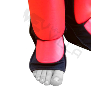 Protège-tibias de sécurité sportive en cuir véritable Pro de haute qualité prix de gros protège-tibias Muay Thai pour adultes - Product Image 2