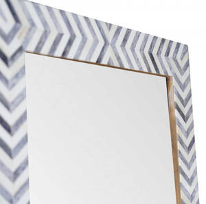 Hueso de incrustación de espejo rectangular en gris y blanco - Product Image 3