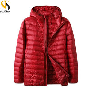 Manteau parka décontracté pour hommes avec col montant léger fermeture éclair veste bouffante vêtements d'extérieur portables coupe-vent imperméable étiquette personnalisée - Product Image 5