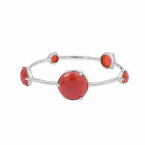 Red Onyx Vòng Shape bạc mạ 64 Mét Bangle