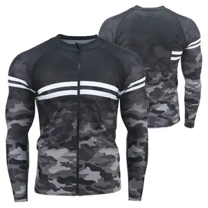 Nén Phòng Tập Thể Dục Áo Sơ Mi Dài Tay Tùy Chỉnh Bjj Rashguard Mma Thăng Hoa Mens Rash Guard