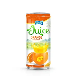 越南制造自有品牌饮料250毫升铝制修身清真软饮料新鲜橙汁果汁