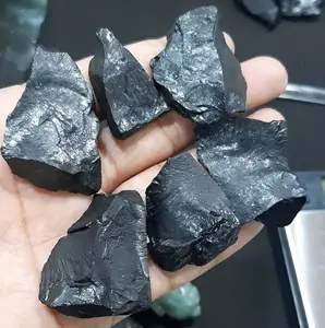 Pierre précieuse brute de shungite élite brute noire de meilleure qualité pour la nouvelle fabrication artisanale de pierres précieuses