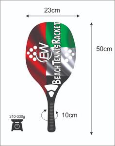 Raquetas de Tenis Playa, Cara de 20 mm, Peso 310-330 g, Longitud 50 cm, Empuñadura de Fibra de Carbono - Product Image 2