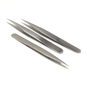 Pincettes professionnelles de maquillage pour les yeux, en acier inoxydable, finition miroir, application pour extensions de cils, vente en gros, lot de 50 pièces - Product Image 1