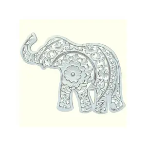 Handgefertigtes bräuliches weißes antikes Elefant-förmiges Wanddekor-Paneel für Kinderzimmer hölzernes dekoratives Paneel für Spiel Schulen günstiger Preis