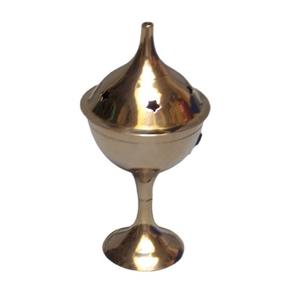 Quemador de resina de incienso de madera con acabado de pulido de latón Quemador de carbón de semillas aromáticas para aromas aromáticos - Product Image 4