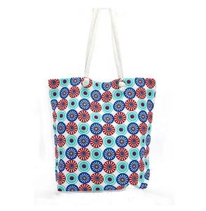 Vente en gros de sacs à provisions écologiques en coton grand sac fourre-tout en toile imprimé de haute qualité avec logo personnalisé pour fourre-tout de plage - Product Image 2