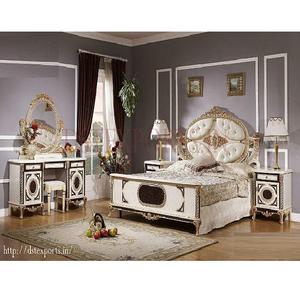 Juego de Muebles de Dormitorio de Madera de Teca Italiana Clásica Barocco Ivory, Estilo Moderno, Tamaño King, Diseño Europeo, Descuento - Product Image 1