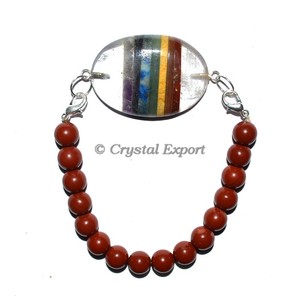 Buy Online Engraved <b>Chakra</b> Oval Agate Gemstone <b>Bracelet</b> with Straight Hole-Folk Art Style India Origin Crystalexport.com Sale - Product Image 1