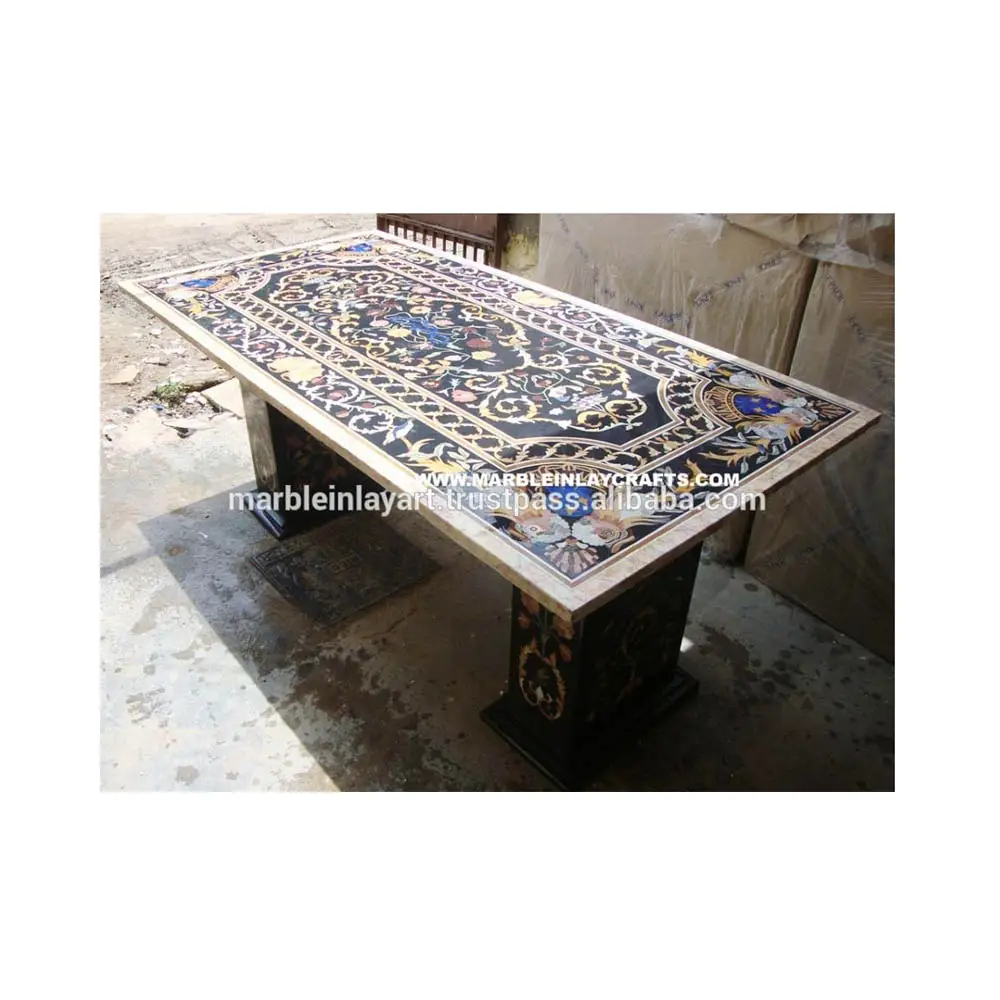 Sản Xuất Đá Cẩm Thạch Inlay Tốt Nhất Handmade Antique Bàn Ăn Top