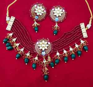 M creation 2021ชุดโชคเกอร์ไข่มุกชุบทองพร้อมต่างหูน้ำหนักเบารูปทรงดวงจันทร์คลาสสิกสำหรับงานแต่งงาน - Product Image 6