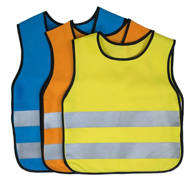 ความปลอดภัยทางถนนใช้วัสดุสะท้อนแสงทำเสื้อกั๊กความปลอดภัยโลโก้สีสันที่กำหนดเอง